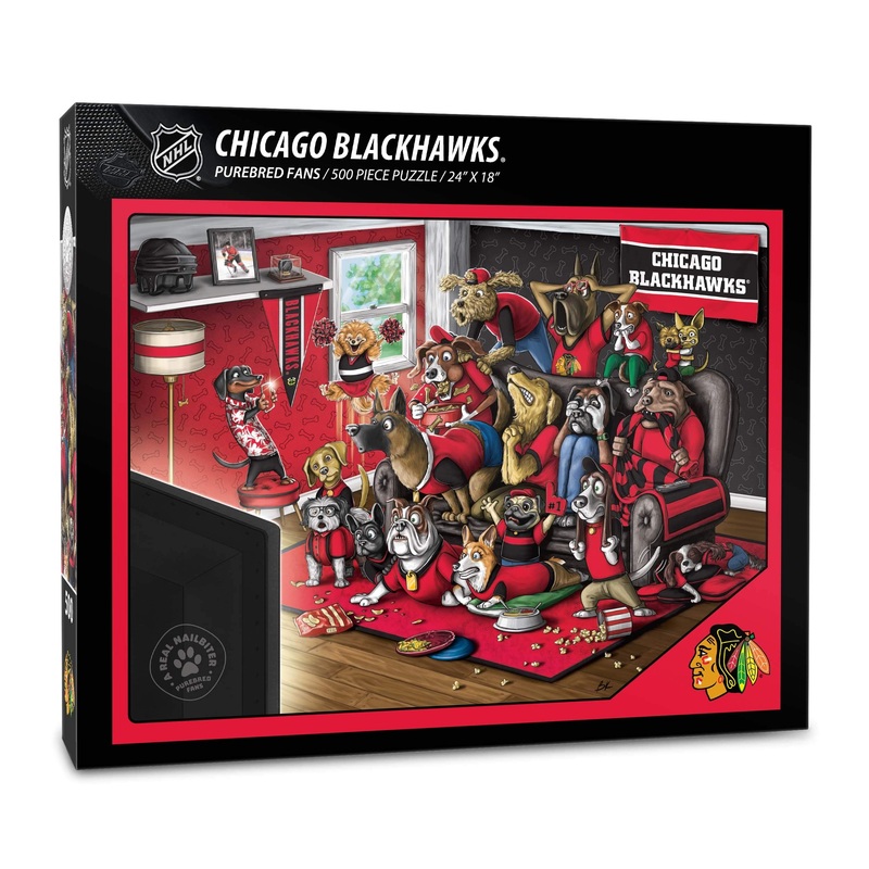 Youthefan Nhl Chicago Blackhawks Purebred Fans 500Pc Puzzle - A Real Nailbiter