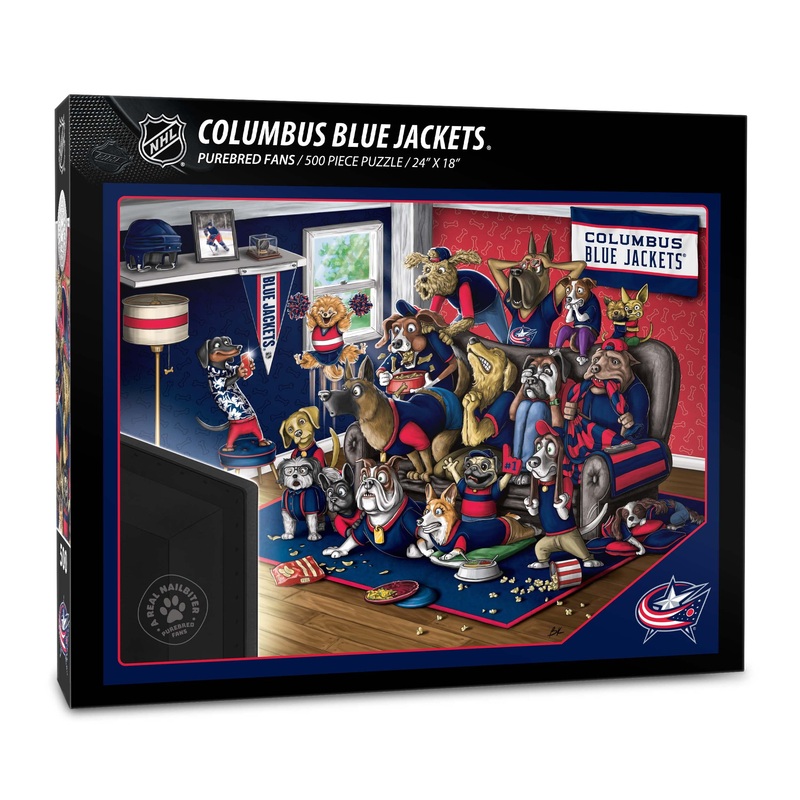 Youthefan Nhl Columbus Blue Jackets Purebred Fans 500Pc Puzzle - A Real Nailbiter
