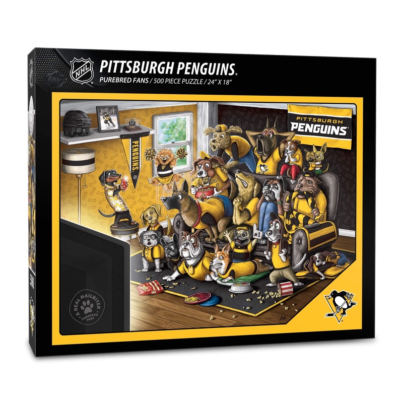 Youthefan Nhl Pittsburgh Penguins Purebred Fans 500Pc Puzzle - A Real Nailbiter