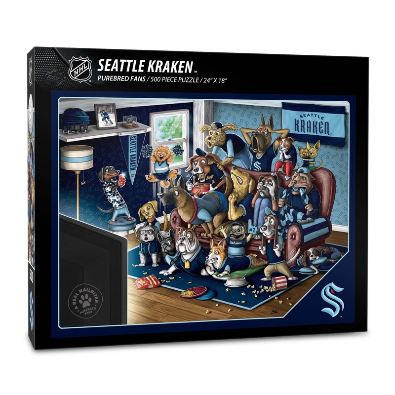 Youthefan Nhl Seattle Kraken Purebred Fans 500Pc Puzzle - A Real Nailbiter