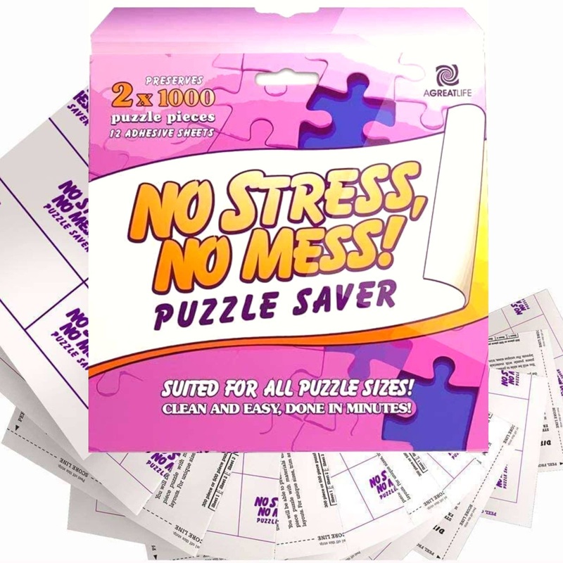 Agreatlife Preserve 2 X 1000 To 4000 Pieces Jigsaw Puzzles Puzzle Saver 12 To 24 Sheets - No Stress, No Mess Jigsaw Puzzle Glue Sheets