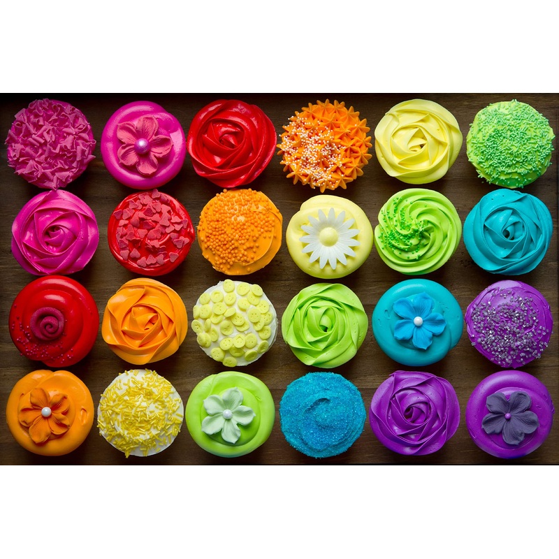 Aoumi 100 Piece Puzzles For Kids Ages 4-8 Colorful Cupcake Jigsaw Puzzle For Toddlers 3-5 Years Old Boys Girls Preschool Educational Fun Game Learning Puzzle Toys For Children Idea Kids Birthday Gifts