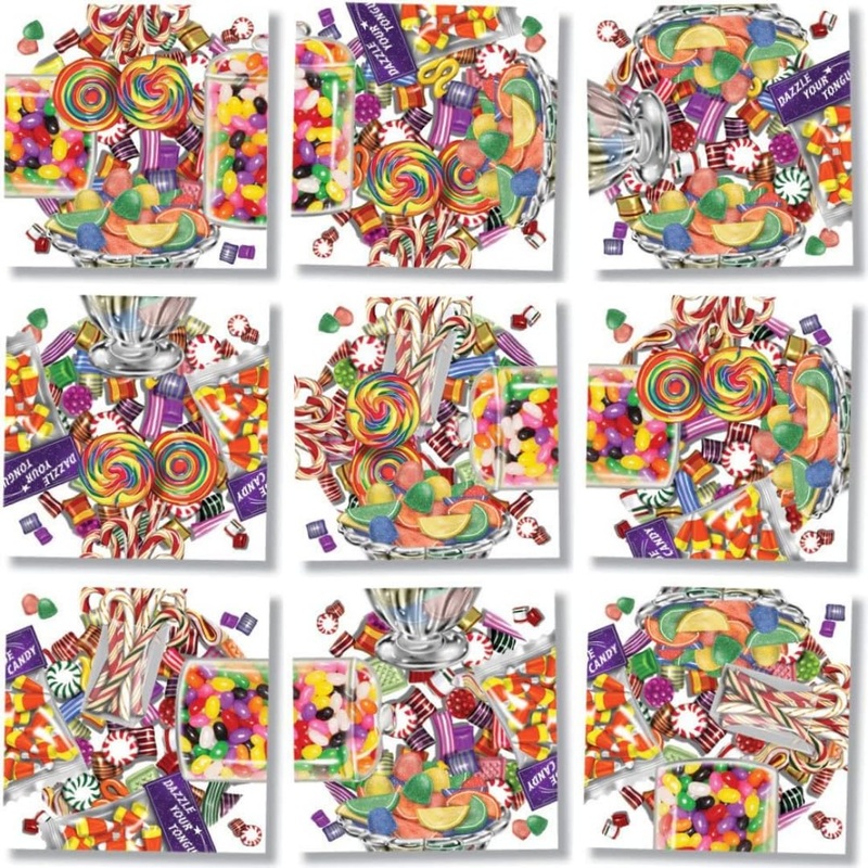 B. Dazzle - Beautiful Candy Artwork Jigsaw Puzzle - Challenging 9-Piece Brain Teaser Fun For All Ages - Trivia Quiz - Ideal Gift For Puzzle Enthusiasts - Enhance Cognitive Skills & Critical Thinking