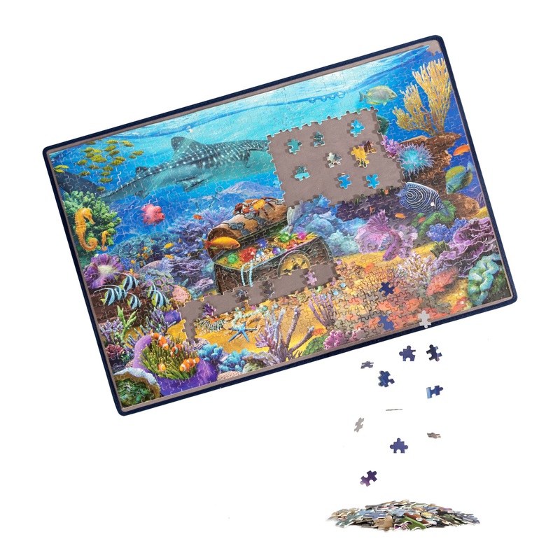 Becko Jigsaw Puzzle Board Portable Puzzle Mat For Puzzle Storage Puzzle Saver, Non-Slip Surface, Up To 1000 Pieces (Gray)