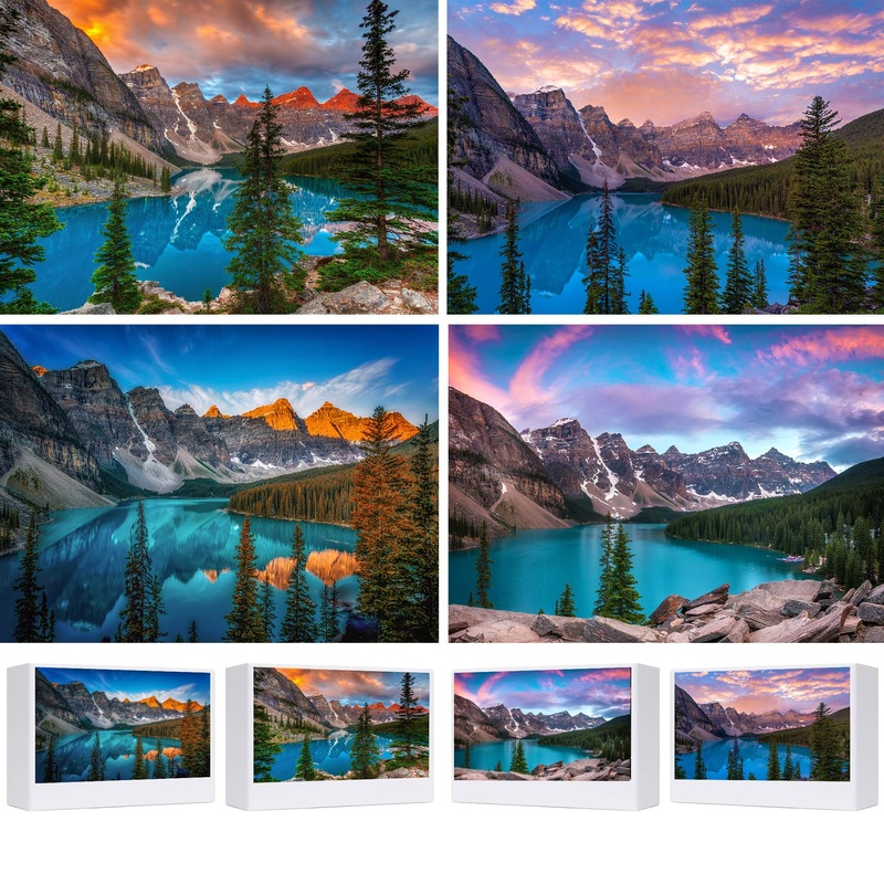 Jigsaw Puzzles For Adults 1000 Pieces, Nature Landscape Lakes Scene National Park Travel Challenging Puzzle Perfect For Family Activity Game Nights Gifts(4 Pack Sunset Moraine Lakes)