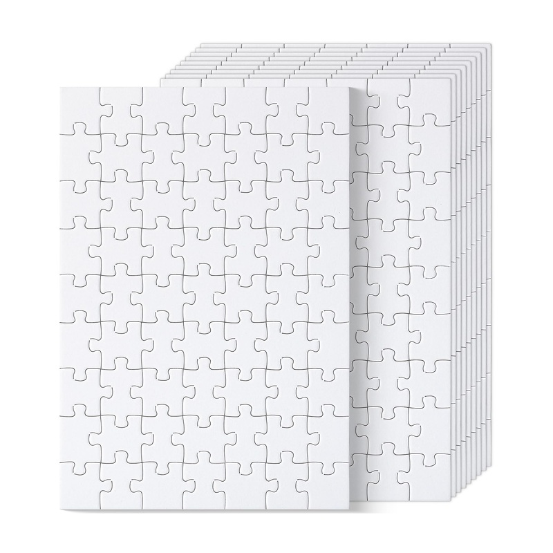 Mr. Pen- Blank Puzzle, 10 Pack, 63 Pieces/Pack, 8.2' X 5.6', White Puzzle, Blank Puzzles To Draw On, All White Puzzle, Blank Puzzle Pieces To Write On, Blank Jigsaw Puzzle Pieces