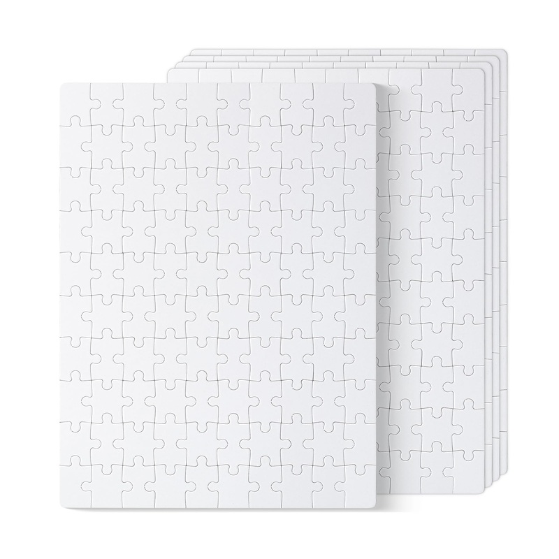 Mr. Pen- Blank Puzzle, 5 Pack, 100 Pieces/Pack, 10.6' X 14.2', White Puzzle, Blank Puzzles To Draw On, All White Puzzle, Blank Puzzle Pieces To Write On, Blank Jigsaw Puzzle Pieces