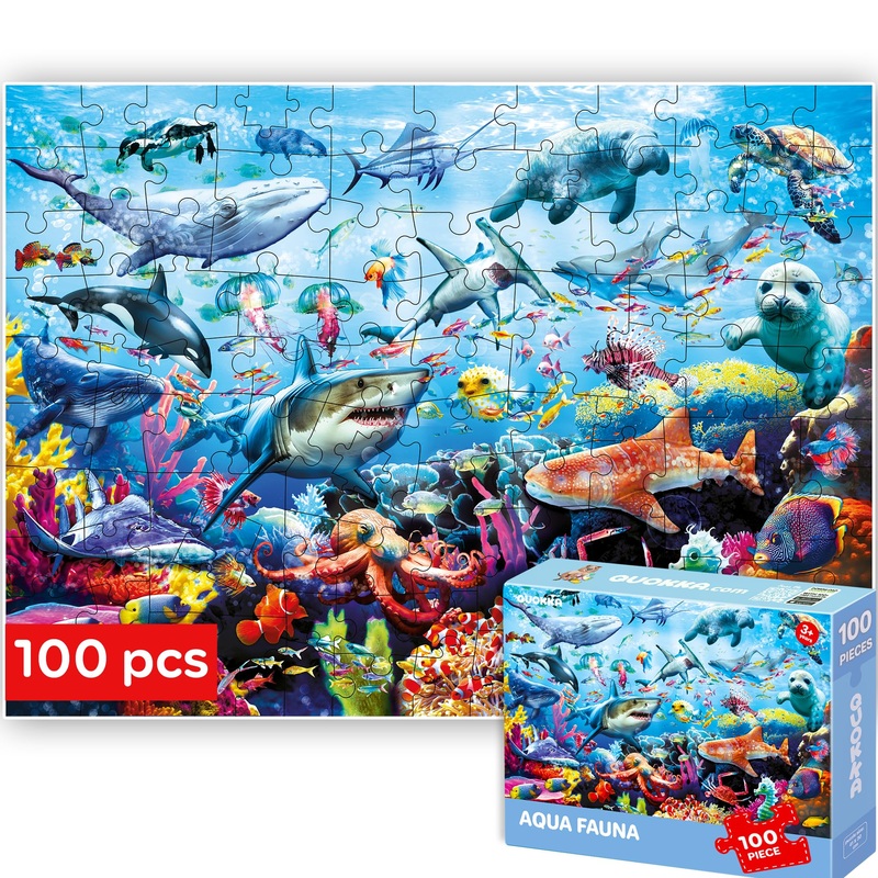 Quokka 100 Piece Puzzles For Kids Ages 4-6  Floor Kids Puzzles Ages 6-8 Year Old  Toy For Learning Ocean Animals For 8-10 Yo  Jigsaw Toddler Game For Boy And Girl Ages 3-5