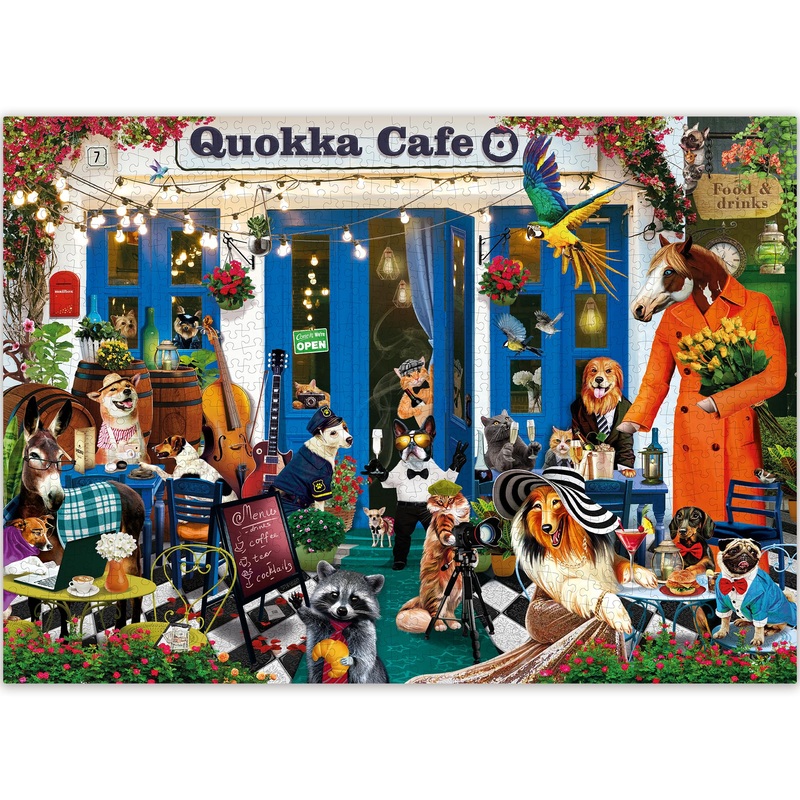 Quokka 1000 Piece Puzzles For Adults And Up - Jigsaw Puzzles For Men And Women - Funny Animals In Cafe For Kids Ages 8-12 And Up - Colourful Game Toy For Family