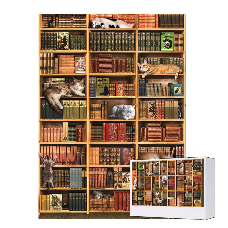 Rechiato Jigsaw Puzzles For Adults,Jigsaw Puzzles 1000 Piece For Adults,Cat Jigsaw Puzzles For Adults 1000 Pieces And Up, For Family Members And Friends, For Women&Mon, Library