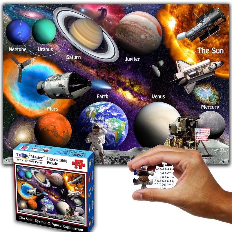 Think2Master Solar System & Space Exploration 500 Pieces Large Format Jigsaw Puzzle For Kids 12+, Teens, Adults & Families. Great Gift For Stimulating Learning About Astronomy. Size: 26.8 X 18.9