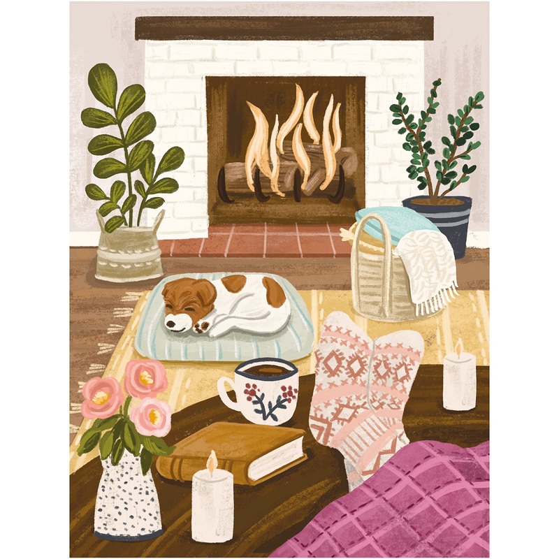 500 Piece Puzzle For Adults Hygge Collection Cozy Fireplace By Olivia Gibbs Blueboard Puzzle Jigsaw + Bonus Candle Ki Puzzles From Playview