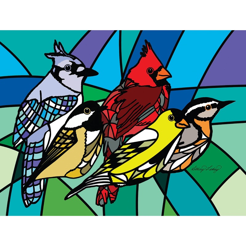 550 Piece Puzzle For Adults Birds Of A Feather By Stacey Lokey Colorful Bird Jigsaw From Ki Puzzles, 24X18