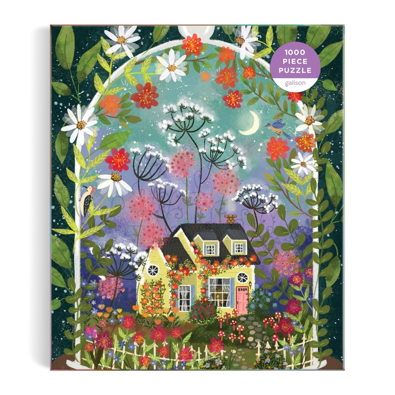 Galison Bloomarium  1000 Piece Joy Laforme Jigsaw Puzzle Featuring Beautiful Artwork Of A Cozy Cottage Encased In A Blooming Terrarium