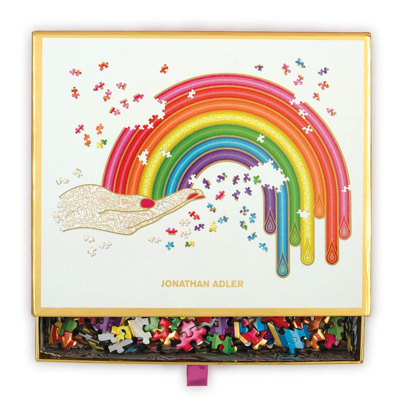Galison Jonathan Adler Rainbow Hand 750 Piece Shaped Jigsaw Puzzle  Fun Indoor Activity, Multicolor
