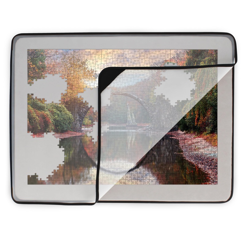 Jigitz Covered Puzzle Board - 31 X 23.6In Storage Jigsaw Puzzle Board Mat And Protective Cover - Holds 1,000 Game Pieces