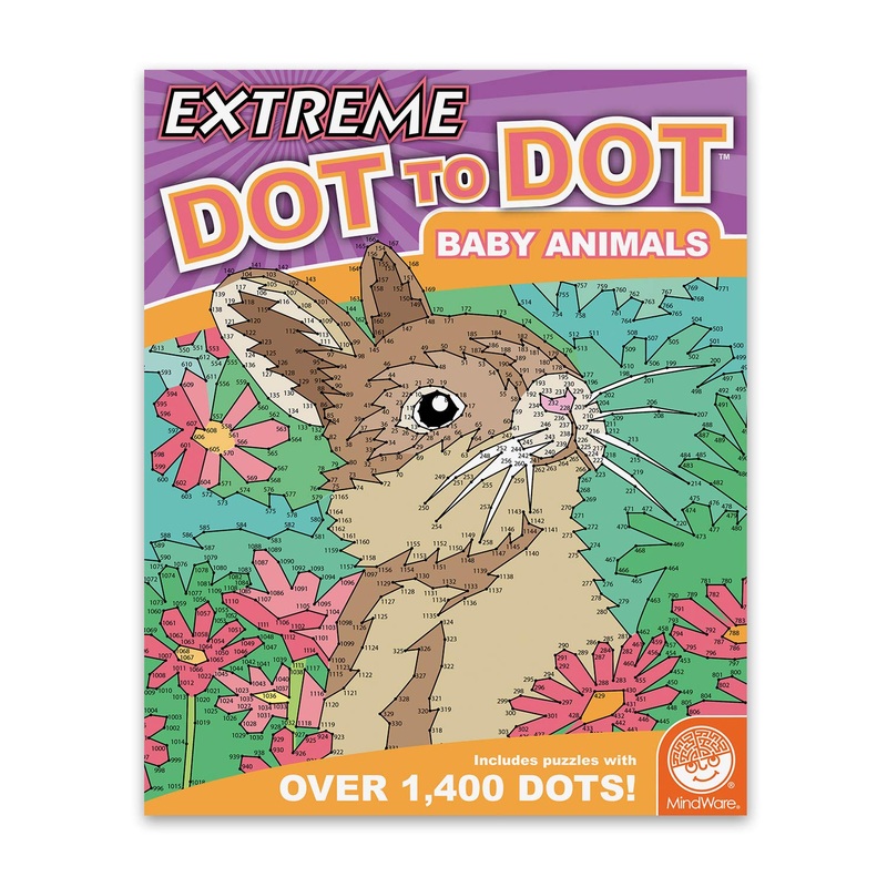 Mindware Puzzle Book | Extreme Dot To Dot - 32 Baby Animals | Multicolor | 1 Piecemindware Extreme Dot To Dot Coloring: Baby Animals