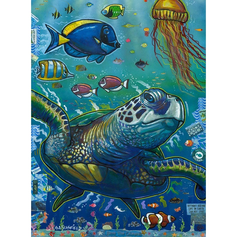 Save The Oceans 500 Piece Jigsaw Puzzle 17' X 22' Finished Size  Ocean Theme Jigsaw Puzzles For Adults And Kids