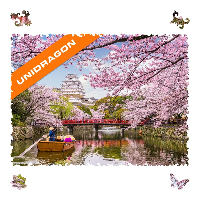 Unidragon Original Wooden Jigsaw Puzzles - Nature Sakura, 500 Pcs, King Size 16.9'X11.8', Beautiful Gift Package, Unique Shape Best Gift For Adults And Kids