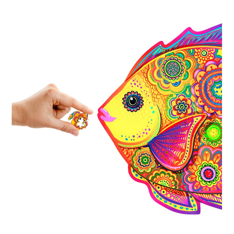 Unidragon Wooden Puzzles For Adults Unique Jigsaw Puzzles - King Size Shining Fish 15.7' ?12.2 331 Pcs Deko With Cut 0.03 Mm Wood Accuracy Animal