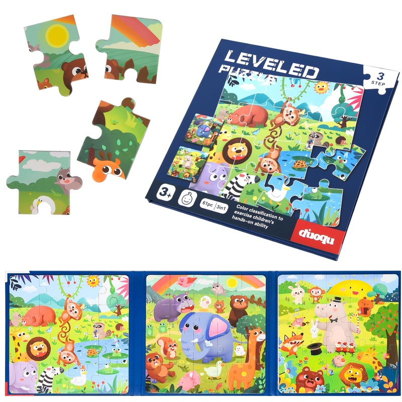 Astaron Magnetic Puzzles For Toddlers, 16-20-25 Pieces Animal Learning Magnet Puzzle For Road Trip, Educational Travel Toys Car Plane Activities For Kids, Kids Birthday Gifts