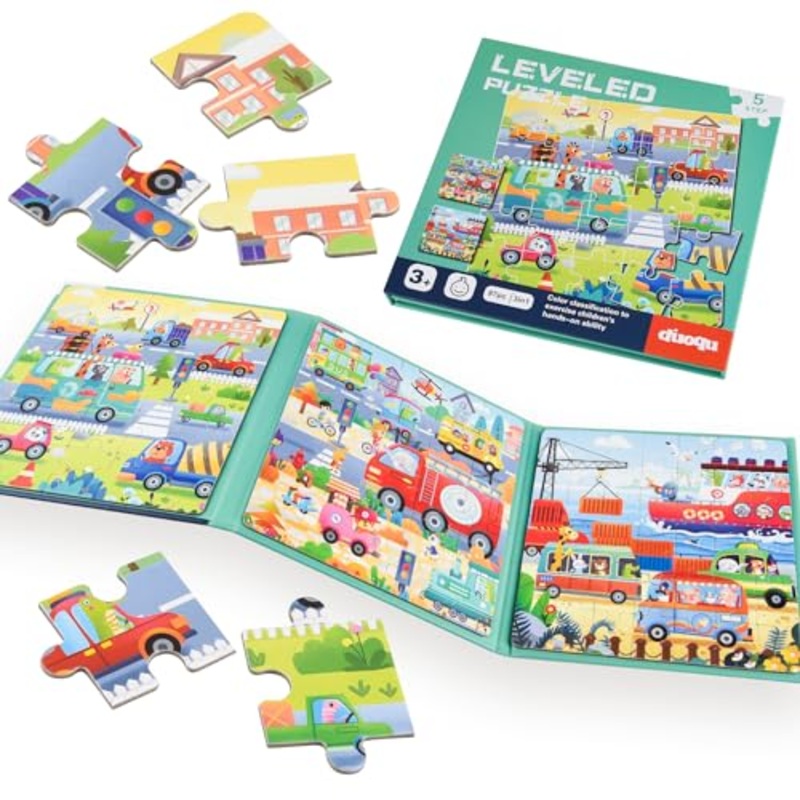 Astaron Magnetic Puzzles For Toddlers, 25-30-42 Pieces Traffic Learning Magnet Puzzles For Road Trip, Educational Travel Toys Car Plane Activities For Kids, Kids Birthday Gifts