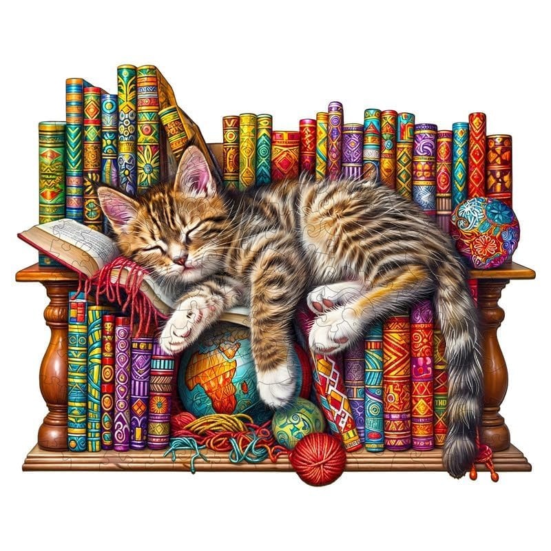Jigfoxy Wooden Puzzles For Adults, Cat Wood Puzzles Adult, Unique Animal Shape Wooden Jigsaw Puzzles For Adults, Birthday Gifts For Puzzle Lovers, Family, Friend (S-8.5 * 6.9In-100Pcs)