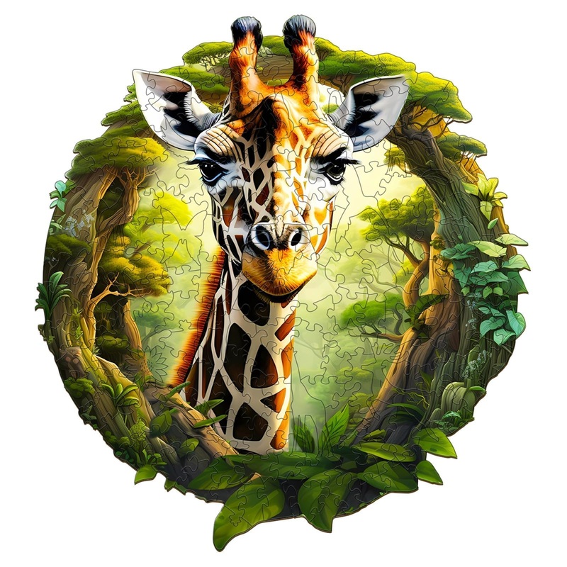 Jigfoxy Wooden Puzzles For Adults, Giraffe Wood Puzzles Adult, Unique Animal Shape Wooden Jigsaw Puzzles For Adults, Birthday Gifts For Puzzle Lovers, Family, Friend (Xl-17.3 * 16In-469Pcs)