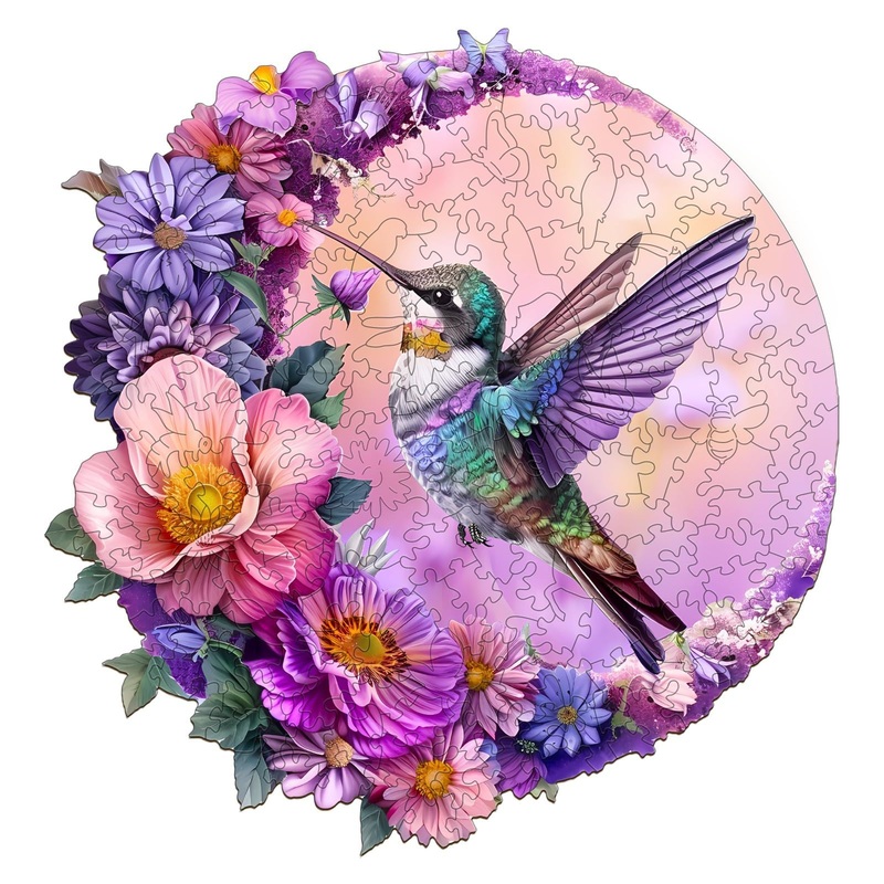 Jigfoxy Wooden Puzzles For Adults, Hummingbird Wood Puzzles Adult, Unique Animal Shape Wooden Jigsaw Puzzles For Adults, Birthday Gifts For Puzzle Lovers, Family, Friend (Xl-17.3 * 16.6In-500 Pcs)