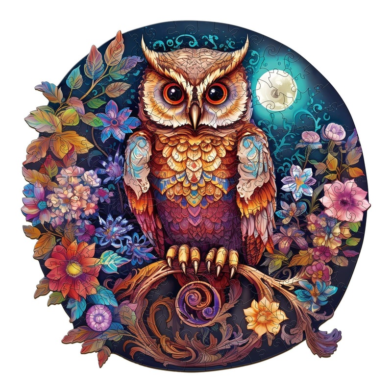 Jigfoxy Wooden Puzzles For Adults, Owl Wood Puzzles Adult, Unique Animal Shape Wooden Jigsaw Puzzles For Adults, Birthday Gifts For Puzzle Lovers, Family, Friend (Xl-17.3 * 17.3In-563Pcs)