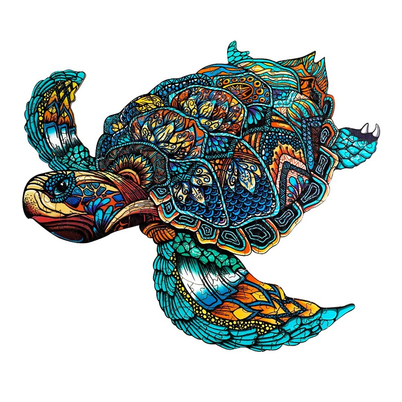 Jigfoxy Wooden Puzzles For Adults, Sea Turtle Wooden Jigsaw Puzzles,Unique Animal Shape Puzzles, Christmas Thanksgiving Gifts For Family Turtle Lover(Xl-22.8 * 19.3In-631Pcs)