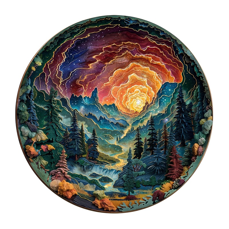 Jigfoxy Wooden Puzzles For Adults, Visual 3D Cave Sky Wood Puzzles Adult, Unique Animal Shape Wooden Jigsaw Puzzles For Adults, Birthday Gifts For Puzzle Lovers, Family (L-13.4 * 13.4In-300Pcs)