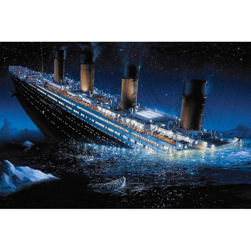 1000 Piece Wooden Jigsaw Puzzles For Adults Puzzle Children Elderly Family, Sunken Titanic Ship Puzzle Game For Parent-Child, Art Decor Diy Toy Puzzle Gifts For Friend Women Man Large Size 75X50Cm