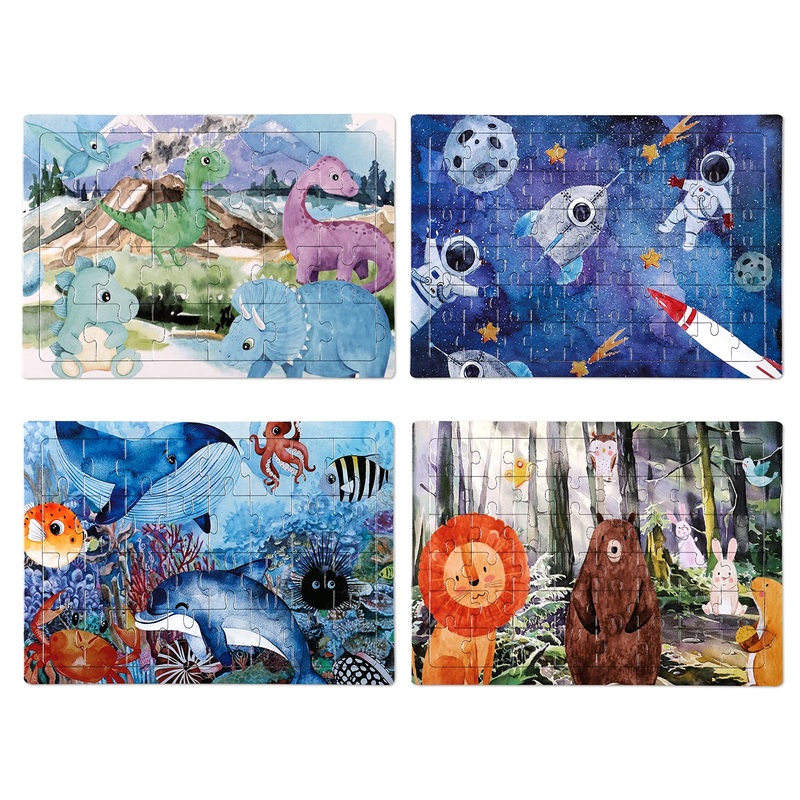 4 In 1 Increasing Difficulty Kids Puzzle For Kids, Ages 3-8, 24-60-Piece Puzzles, Puzzles For Children Learning Educational Puzzles Toys For Boys And Girls Set For Kids(4 Puzzles)