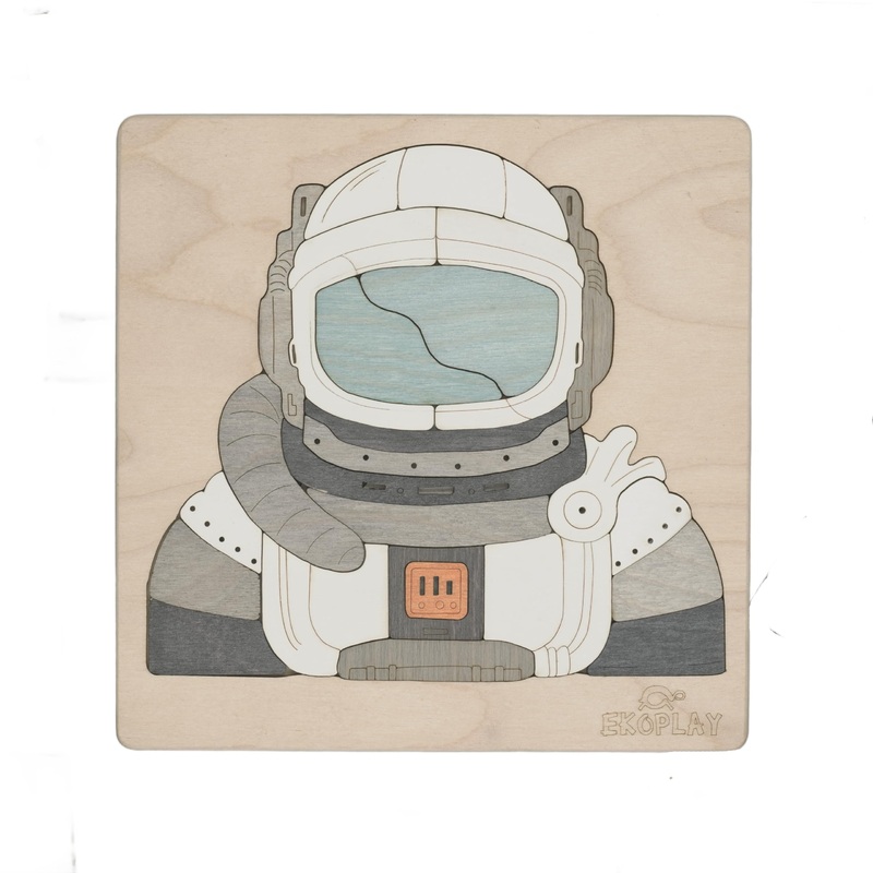 Astronaut And A Rocket | Man On The Moon Puzzle For Kids | Multilayered 39 Piece Wooden Jigsaw Puzzle | Learning Educational Toys Gifts For Boys Girls 3 Years And Above.
