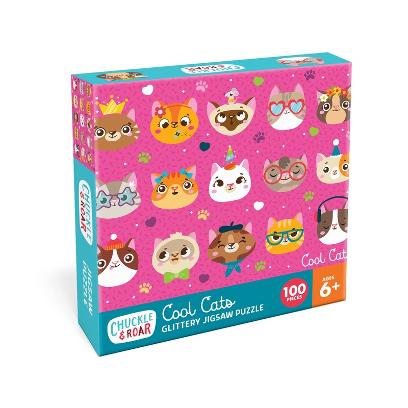 Chuckle & Roar - Cool Cats Puzzle - Engaging And Educational Puzzles For Kids - Larger Pieces Designed For Preschool Hands - 100 Pc Jigsaw Puzzle