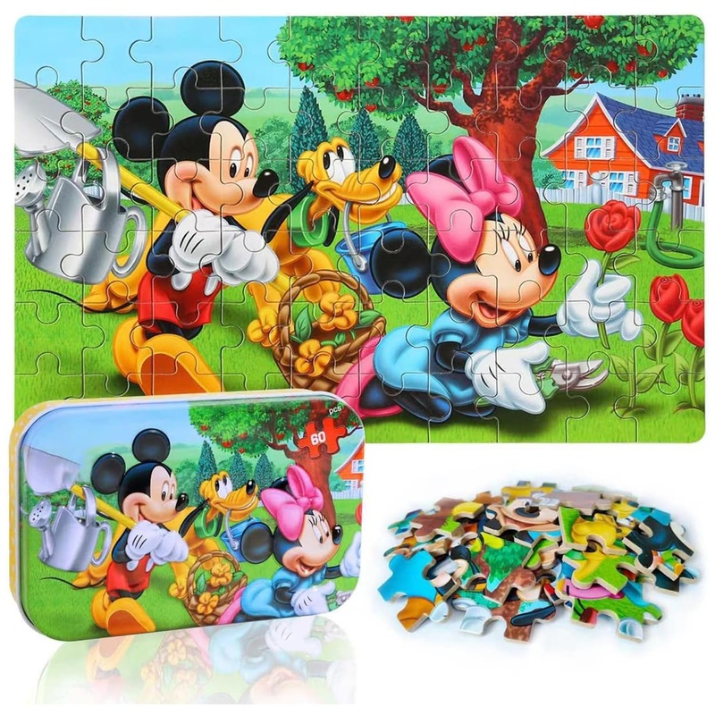 Lelemon Puzzles For Kids Ages 4-8,60 Piece Puzzles For Kids Ages 3-5,Jigsaw Puzzles Kids Puzzles In Metal Box,Educational Puzzle Games Puzzle Toys