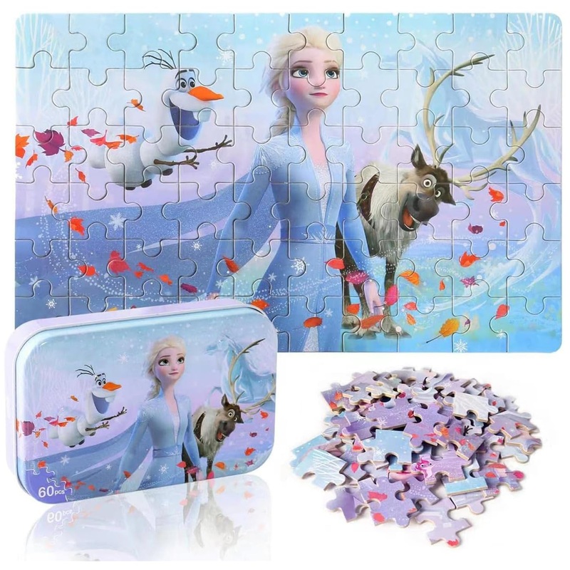 Lelemon Puzzles For Kids Ages 4-8,60 Piece Puzzles For Kids Ages 4-6,Cool Jigsaw Puzzles Kids Puzzles In A Metal Box,Educational Learning Puzzle Games Puzzle Toys Gifts For Girls And Boys