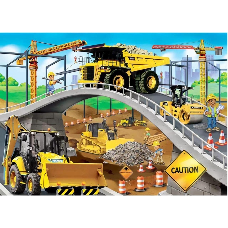 Lelemon Puzzles For Kids Ages 4-8,Construction Site 100 Piece Puzzles For Kids,Educational Kids Puzzles Jigsaw Puzzles In A Metal Box,Children 100 Piece Puzzle Games Puzzle Toys For Girls And Boys