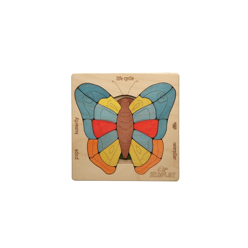 Life Cycle Of A Butterfly | 31 Piece Wooden Multilayered Jigsaw Puzzles For Kids | Educational Toy And Gift For Boys & Girls 3 Years And Above