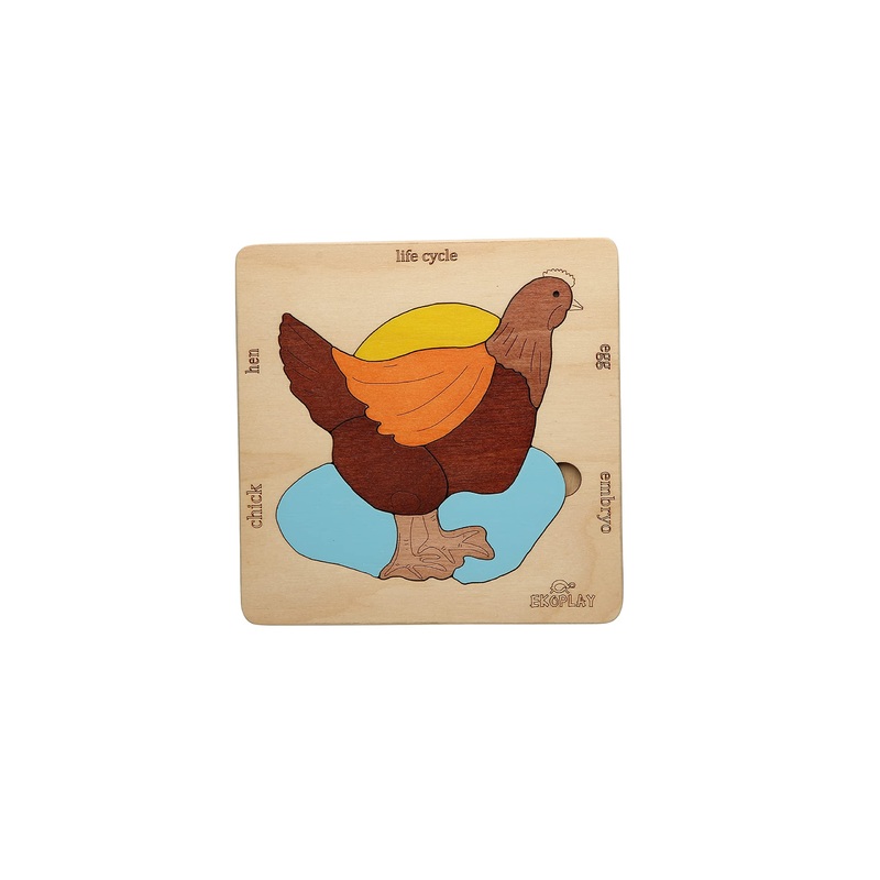 Life Cycle Of A Chicken | 20 Piece Wooden Jigsaw Puzzle For Kids | For Preschool Kids, Learning Educational Toys Gifts For Boys & Girls 3+ Years