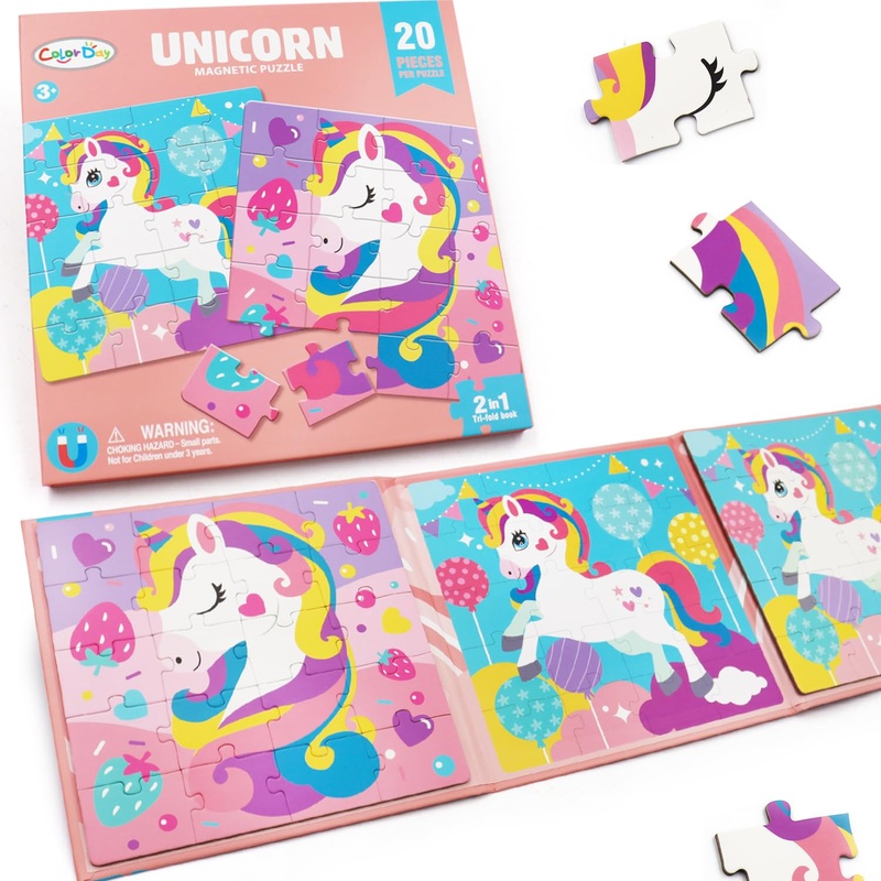 Magnetic Puzzles For Kids Ages 2-4, Montessori Toys Advanced Version 9-12-16 Piece Animal Jigsaw Puzzles Book For Toddlers, Travel Games, Preschool Educational Learning Toys For 3-5 Year Old Gifts