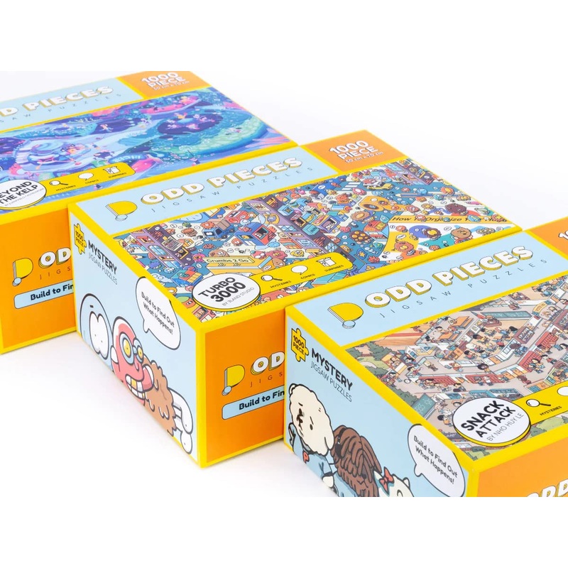 Odd Pieces Mystery Jigsaw Puzzle-1,000 Pcs Mystery Puzzle With Storytelling Comics, Secret Ending- Puzzle For Adults & Kids 19.7'' X 27.6'' Frameable Magic Puzzle Art (3 Pack Bundle Deal - Series 1)