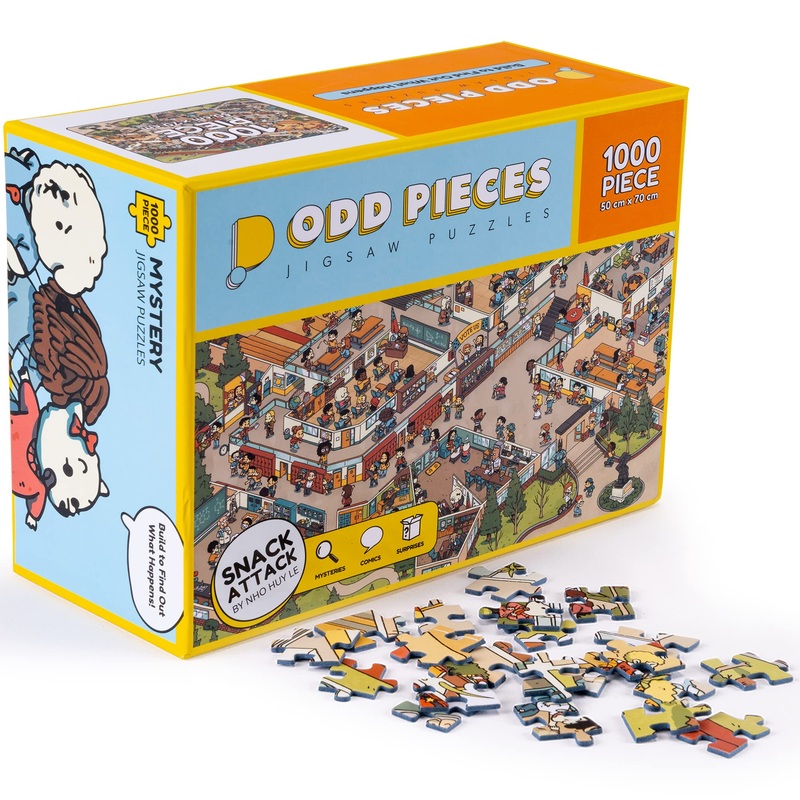 Odd Pieces Mystery Jigsaw Puzzle-1,000 Pcs Mystery Puzzle With Storytelling Comics, Treasure Hunt Clues, Secret Ending-1000 Piece Puzzle For Adults & Kids -19.7'' X 27.6'' Frameable Magic Puzzle Art