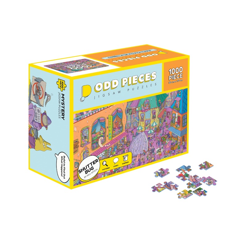 Odd Pieces Mystery Jigsaw Puzzle - Series 2 Shutterbug Mystery Puzzle With Storytelling Comics, Treasure Hunt Clues, Secret Ending-1000 Piece Puzzle For Adults & Kids Frameable Magic Puzzle Art