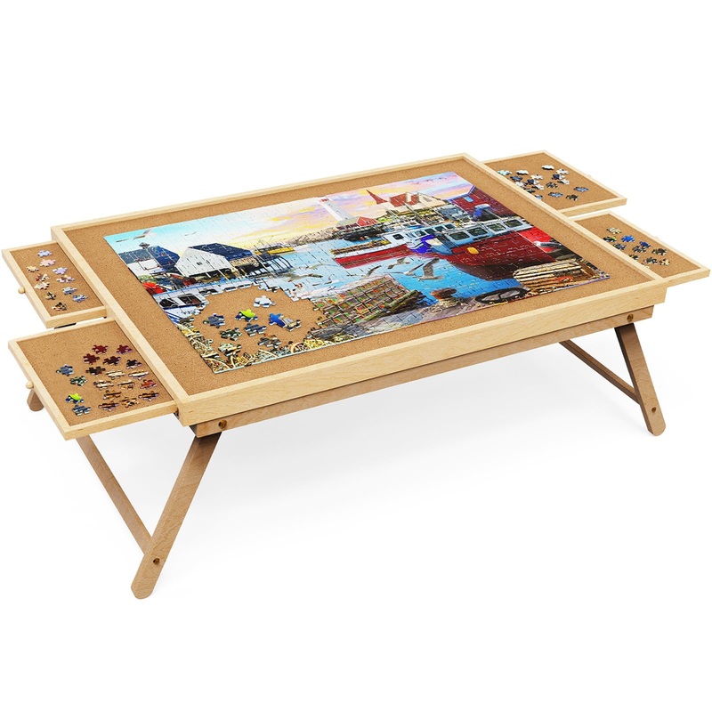 Puzzle Board 2000 Pieces, 41.3'X 29.5' Jigsaw Puzzle Table With 4 Drawers And Cover,Portable Board Gametable With Folding Legs For Adults And Teens