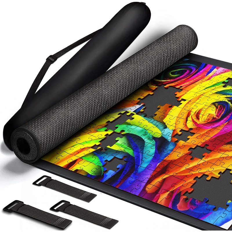 Puzzle Mat Puzzle Mat Roll Up, Large Roll Up Puzzle Mat 46X26, Portable Puzzle Mat Organizer Up To 1500 Pcs, No Creases To Your Finished And Unfinished Puzzles,Rubber Puzzle Mats For Jigsaw Puzzles