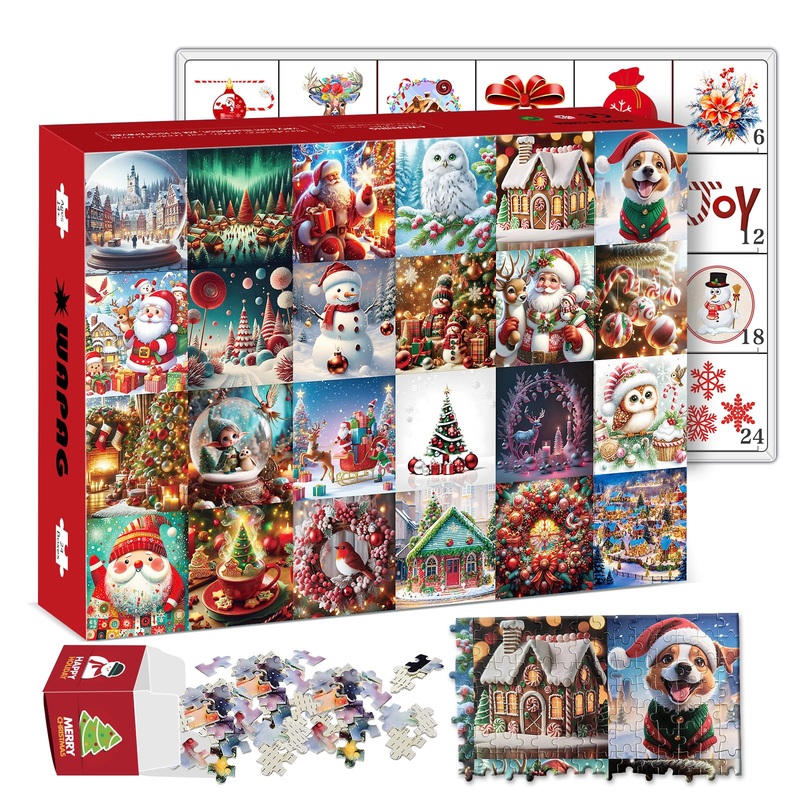 Puzzles For Adults 1000 Piece, Jigsaw Puzzles 1000 Pieces For Adults Family Friends (Christmas 24Days Puzzle)