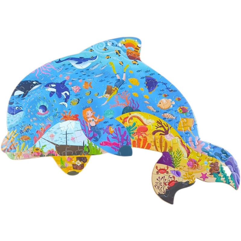 Puzzles For Kids Ages 4-8, 8-10 And Adults 108 Piece Dolphins Animal Shaped Kids Puzzles Jigsaw Puzzles Educational Learning Toys For Kid Boys Girls Ages 4 6 7 8 Halloween