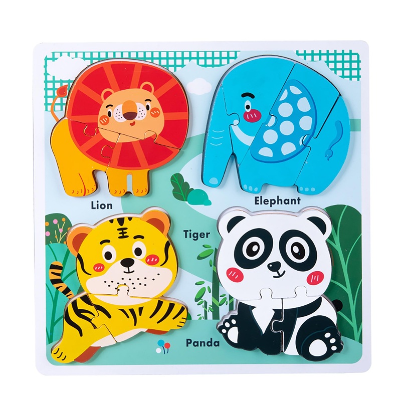 Wooden Puzzles For Toddlers 2-3, Safari Animal Toddler Puzzles Ages 2-4, Montessori Toys For 2 3 Years Old Girls Boys, Toddler Toys Ages 2-3,Gifts For Preschool Learning Education